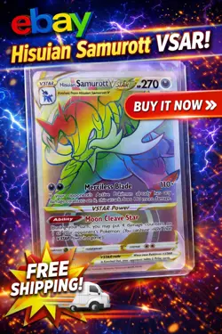 Pokemon TCG Hisuian Samurott VSTAR 197/189 Astral Radiance Rainbow Card - NM - Image 2