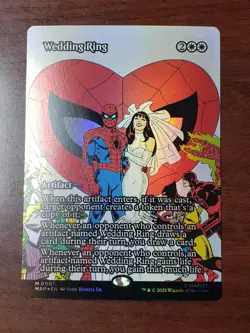 MTG Wedding Ring Borderless Extended Art FOIL NM Marvel Spiderman Pack Fresh - Image 1