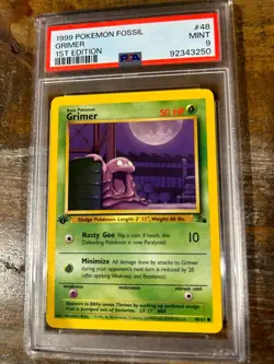Pokemon 1999 Fossil GRIMER 1ST Edition #48 PSA 9 Mint RARE - Image 1