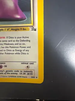 Ditto Holo Pokemon Fossil #3 1999 - Image 4