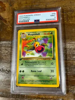 Pokemon 1999 Jungle WEEPINBELL 1ST Edition #48 PSA 9 Mint RARE - Image 1