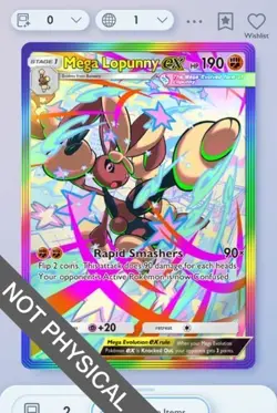 Pokemon TCG POCKET - Mega Lopunny Rainbow Rare 2⭐, Crimson Blaze, English - Image 1