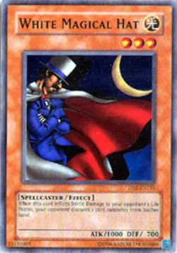 White Magical Hat - DB1-EN151 - Common - Unlimited Edition - Moderately Played - Image 1