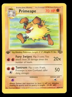 Primeape 43/64 1st Edition Jungle Uncommon Pokemon Card WOTC - Image 1