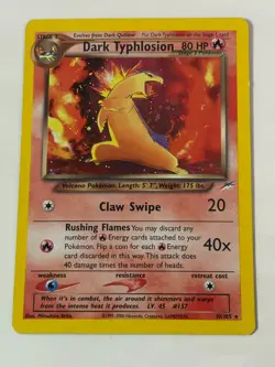 Pokemon Cards: Neo Destiny Rare Holo: Dark Typhlosion 10/105 MP Card - Image 1