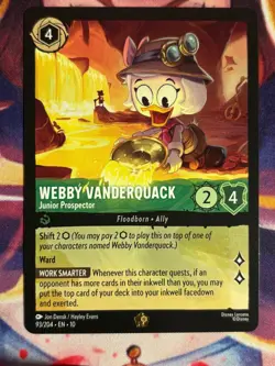 Webby Vanderquack Junior 93/204 Legendary Disney Lorcana Whispers Well Card - Image 1