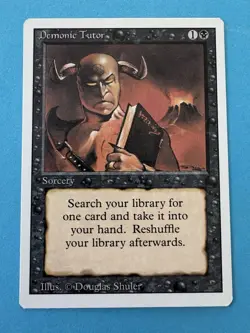 MTG Revised Demonic Tutor 1994 Original Magic Card Vintage Sorcery LP - Image 1