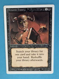MTG Revised Demonic Tutor 1994 Original Magic Card Vintage Sorcery LP - Image 3