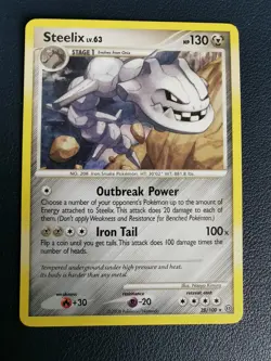 Pokemon Card Steelix 28/100 D&P Stormfront Non-Holo Rare - Image 1