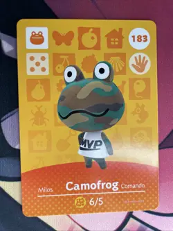 Camofrog #183 Animal Crossing Amiibo Card Authentic Series 2 MINT NEVER SCANNED - Image 1