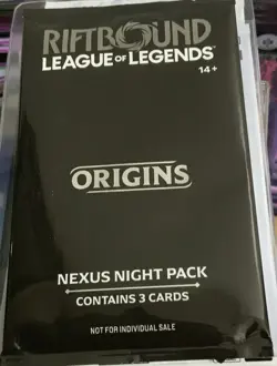 Riftbound Origins Nexus Night Pack Sealed English 3-Card Pack - Image 1