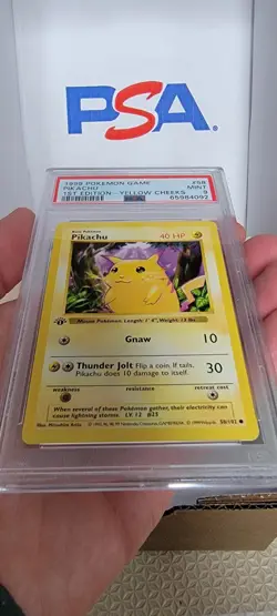 PSA 9 1st Edition Base Set Pikachu Yellow Cheeks Pokemon Card Shadowless English - Image 5