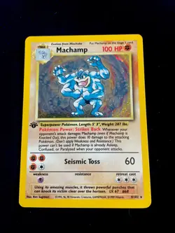 Machamp Holo 1st Edition Pokemon Rare TCG Card Base Set 8/102 - Image 1