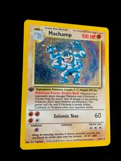 Machamp Holo 1st Edition Pokemon Rare TCG Card Base Set 8/102 - Image 2
