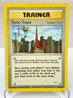 Radio Tower 95/105 Neo Destiny WOTC Pokemon Card - Heavily Played - Image 1