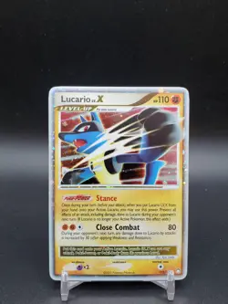 Lucario Lv.X 122/123 Mysterious Treasures Holo LP Pokemon Card - Image 1