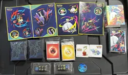 Lot of Pokemon Sleeves, Dice, Energy Cards, Stickers, Mini Binders, Coin (j) - Image 1