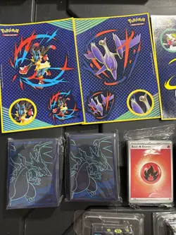 Lot of Pokemon Sleeves, Dice, Energy Cards, Stickers, Mini Binders, Coin (j) - Image 2