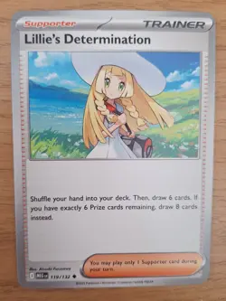 119/132 LILLIE'S DETERMINATION UNCOMMON MEGA EVOLUTION POKEMON CARD - Image 1