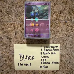 Pokemon Black Bolt Bulk Card Lot 59 cards Holo, Reverse, Rare, Pokeball - Image 1