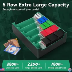 5 Row Trading Card Storage Box, 3800+Bulk Card Organizer Box with 20 Dividers & - Image 2