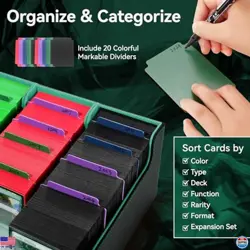 5 Row Trading Card Storage Box, 3800+Bulk Card Organizer Box with 20 Dividers & - Image 3