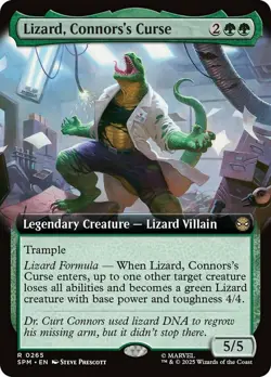 x1 Lizard, Connors's Curse - Foil - Extended Art R MTG Marvel's Spider-Man M/NM, - Image 1