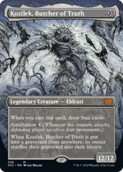 MTG Kozilek, Butcher of Truth - Foil - Borderless, Light Play, English Double Ma - Image 1