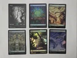 6 (FOIL) Full Art Basic Forest Land MTG Assorted Card Lot - Image 1