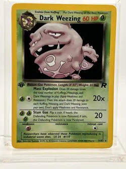 POKEMON CARD DARK WEEZING HOLO 1ST EDITION TEAM ROCKET 14/82 NEAR MINT #14 - Image 1