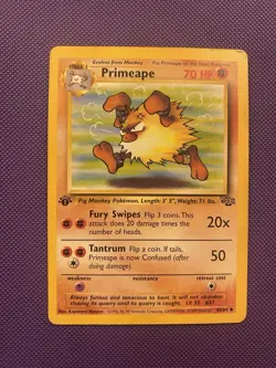 Pokemon Cards: Jungle 1st Edition Uncommon: Primeape 43/64 - Image 1