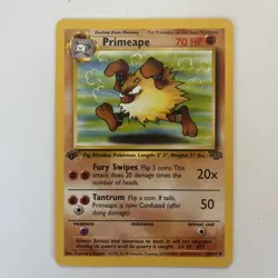 Primeape 43/64 1st Edition Pokemon Card Jungle Uncommon WOTC Non-holo - Image 1