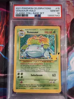 2021 POKEMON CELEBRATIONS CLASSIC COLL #15 VENUSAUR-HOLO PSA 10 - Image 1