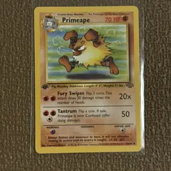 Primeape 43/64 1st Edition NM Near Mint Jungle Set Non-Holo Pokemon Card - Image 1