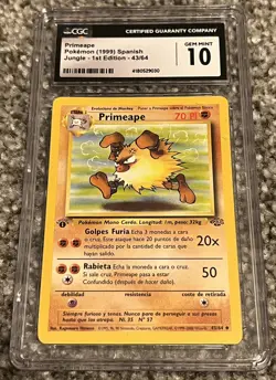 1999 Pokemon Jungle Spanish 1st Edition Primeape #43 CGC 10 GEM MINT Top Pop 1 - Image 1