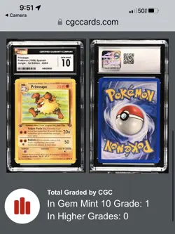 1999 Pokemon Jungle Spanish 1st Edition Primeape #43 CGC 10 GEM MINT Top Pop 1 - Image 2