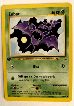 ZUBAT - 59/64 - Neo Revelation *1st Edition* VINTAGE German Pokemon - NM - Image 1