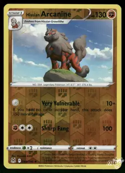 2022 Lightly Played Pokemon Hisuian Arcanine 084/196 Lost Origin Reverse - Image 1