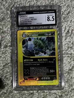 Tyranitar Reverse Holo CGC 8.5 Pokemon WOTC 2002 Expedition e-Reader 66 POP 13 - Image 2