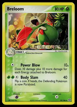 Pokemon Card - Breloom Emerald 22/106 Uncommon Reverse Holo Stamped - Image 1
