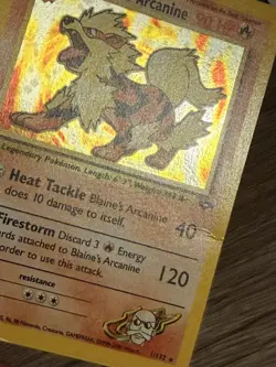 Pokemon TCG Blaine's Arcanine Holo Rare Card Gym Challenge 1/132 Played - Image 2