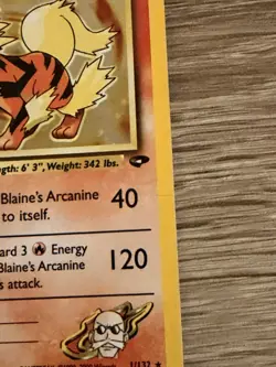 Pokemon TCG Blaine's Arcanine Holo Rare Card Gym Challenge 1/132 Played - Image 3