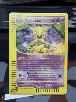 Alakazam 1/165 Holo Unlimited Rare Pokemon Card Gold Expedition TCG - Image 1