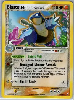 Blastoise (Delta Species) 2/100 Holo Crystal Guardians - Pokemon Card - NM - Image 1