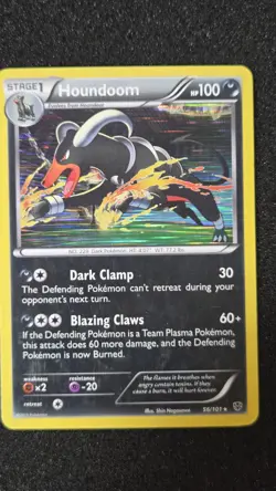 Pokemon TCG Houndoom Card 56/101 Plasma Blast Holo Rare LP - Image 1