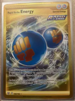 Rapid Strike Energy 182/163 Gold Secret Rare 2021 Pokemon Card Battle Styles NM - Image 1