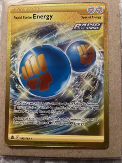 Rapid Strike Energy 182/163 Gold Secret Rare 2021 Pokemon Card Battle Styles NM - Image 2