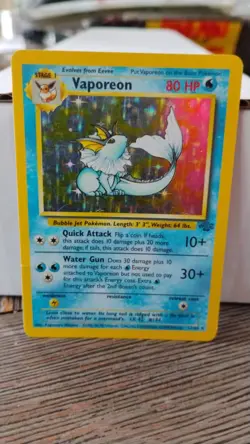 VAPOREON Jungle Series POKEMON Holo Foil 1999 Stage 1 Trading Card 12/64 TCG - Image 1