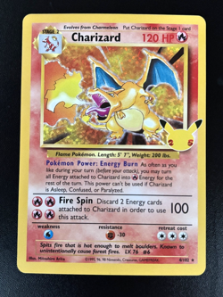 Charizard 4/102 Celebrations Holo Card Mitsuhiro Arita Pokemon TCG - NM - Image 1