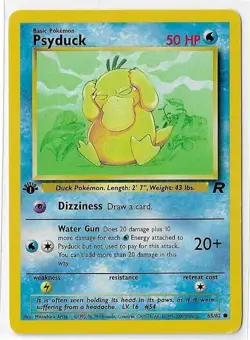 Psyduck 65/82 MP 1st Edition Team Rocket Pokemon Card - Image 1
